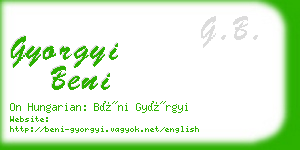 gyorgyi beni business card